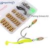 Fishing Sinkers Set with Brass Sinker Weights Jig Hooks Fishing Swivel Ring Connector Plastic Box
