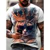 Male Trend Cat Element T Shirt for Men Daily Outdoor Fashion Regular Fit O-neck Short Sleeve Comfortable Material Clothing Shirt