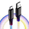 66W 6A USB To Type C Data Wires Fast Charging RGB Breathing Luminous Gradient Light Data Cable Dual Type-C Fast Charging Cords