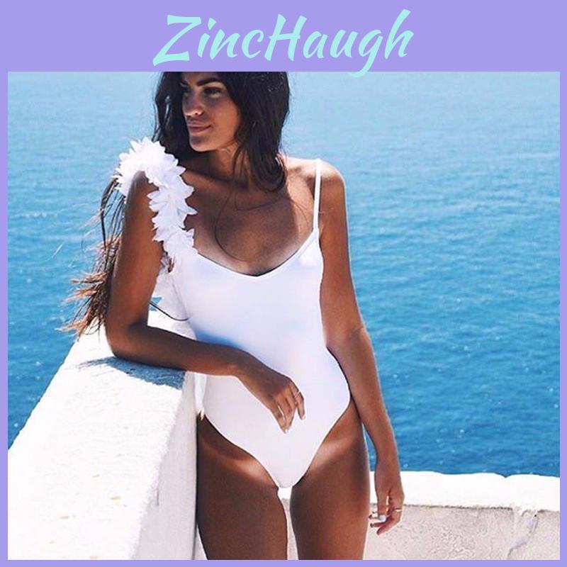 Высококачественный летний сексуальный женский боди-бикини с V-образным вырезом, лепестками роз, бархатной спинкой без бретелей для непринужденного стиля