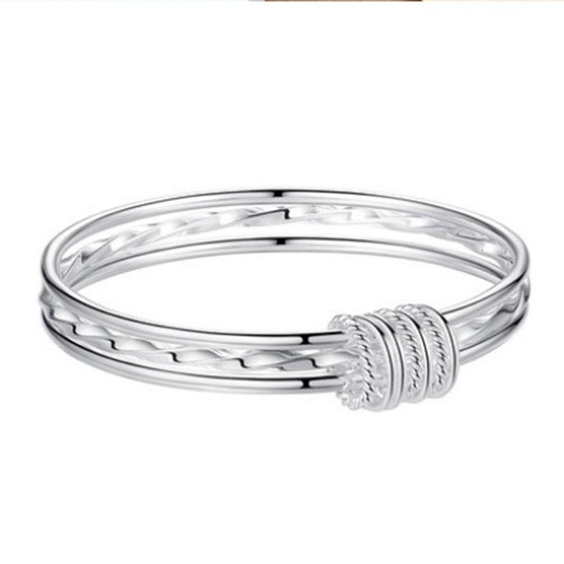Silver Bracelet Female S999 Pure Silver Gift for Mom and Girlfriend Silver Bracelet Silver Jewelry Solid Silver Bracelet