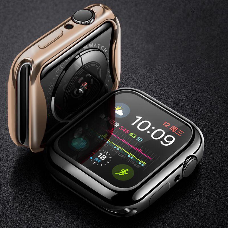 Чехол для Apple Watch Case 45мм/41мм 44мм/40мм 42мм/38мм Бампер из ТПУ Аксессуары Защитная пленка для экрана iWatch Series 6 4 3 SE 7 8 Case