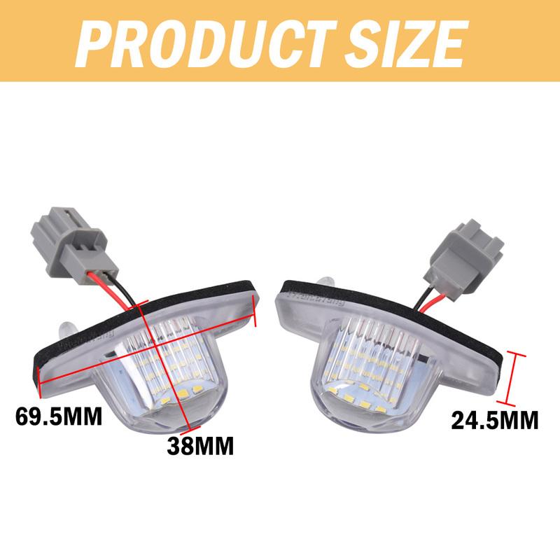 2PCS Error Free LED License Plate Lights Assembly For Honda Crv Fit Jazz Crosstour Odyssey Stream Freed  ight HRV FRV