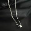 Геометрическое ожерелье с подвеской для мужчин Серебряный кубический кулон цепочка ожерелье гипоаллергенные украшения для повседневной носки