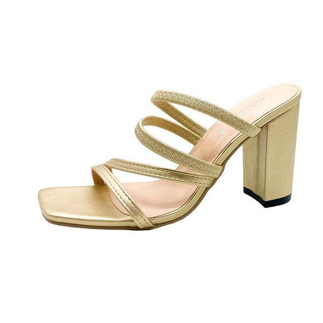 Женские сандалии на массивном высоком каблуке с квадратным носком, удобные повседневные женские сандалии на платформе в европейском стиле