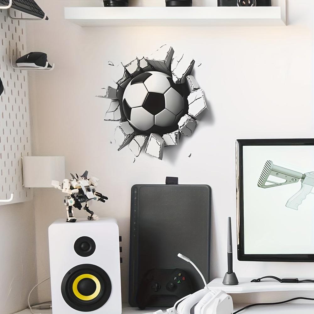 1 шт. Наклейка на стену в виде футбола, Съемная водонепроницаемая ПВХ наклейка для стен, дверей, шкафов и оконных украшений, украшение для гостиной