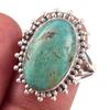 Natural Tibetan Turquoise Gemstone Handmade 925 Sterling Silver Ring Size 9 I2q19