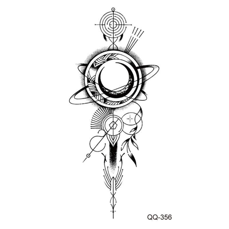 Маленькая водонепроницаемая временная татуировка-наклейка, цветные перья, цветы, листья, планета, луна, женский боди-арт, запястье, шея, поддельные татуировки для мужчин