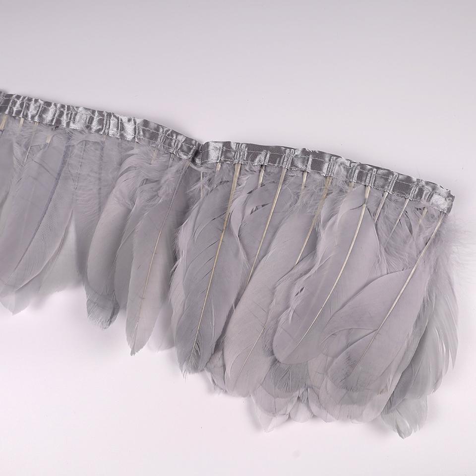 Отделка из гусиных перьев, лента-бахрома, 2 ярда/шт., швейные поделки, плюмаж для платья, юбки, настенное украшение для праздничной одежды