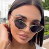 Brand Small Cat Eye Sunglasses Women Luxury 22 Unique Metal Frame Brown Sun Glasses Trendy UV400 Eyewear Shades Vintage