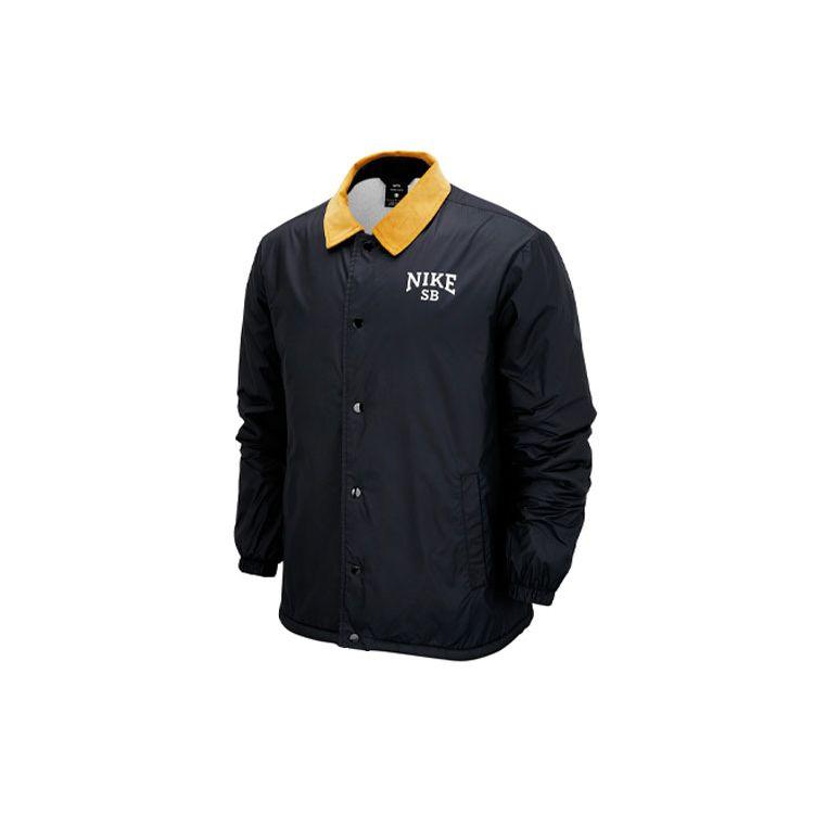 Nike Sb Logo Повседневная куртка с воротником для скейтбординга Мужская верхняя одежда Черный DM0871-010