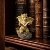 Resin Dragon Figurine Reading Book Decorative Sculpture Creative Home Ornament Desktop Display Gift Collectible Art