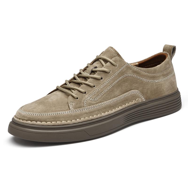 Модные замшевые мужские туфли из кожи Модные кожаные туфли-оксфорды на шнуровке Мужская повседневная обувь Новые уличные мужские кроссовки для отдыха и прогулок Кроссовки