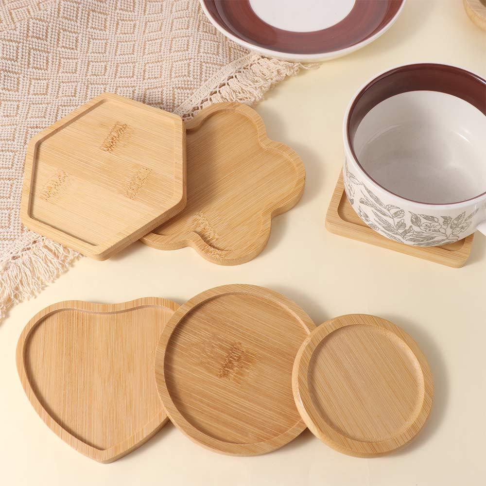 5pcs Heat-resistant Insulated Placemat Natural Anti Scalding Pad Crafts Bamboo Coasters Bowl