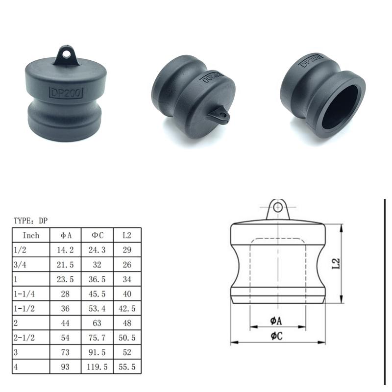 PP Camlock Coupling Quick Connect Fittings A B C D DC DP E F Type Plastic Hose Adapter for Water Chemical Agriculture Irrigation