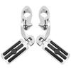 1.25" Highway Footpegs Short Angled Adjustable Highway Pegs w/1-1/4" Engine Guard Chrome for Harley Honda Kawasaki Suzuki Yamaha