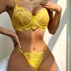 New Fashion Sling Lace Sexy Lingerie Sets Transparent Floral Mesh Underwear Set
