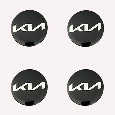 AABJC1 4pcs 56mm Car Aluminum Wheel Stickers for Kia Carnival Niro EV9 K8 Forte Cerato Sportage Ray EV Telluride Wheel Center Stickers