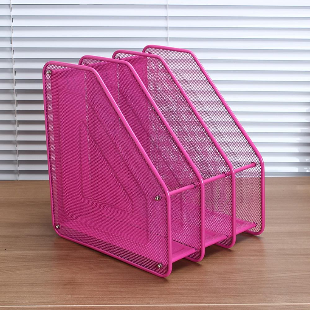 Data Rack 3 Tier File Frame Wire Mesh Standing Desktop File Folder Metal File Rack Restaurant