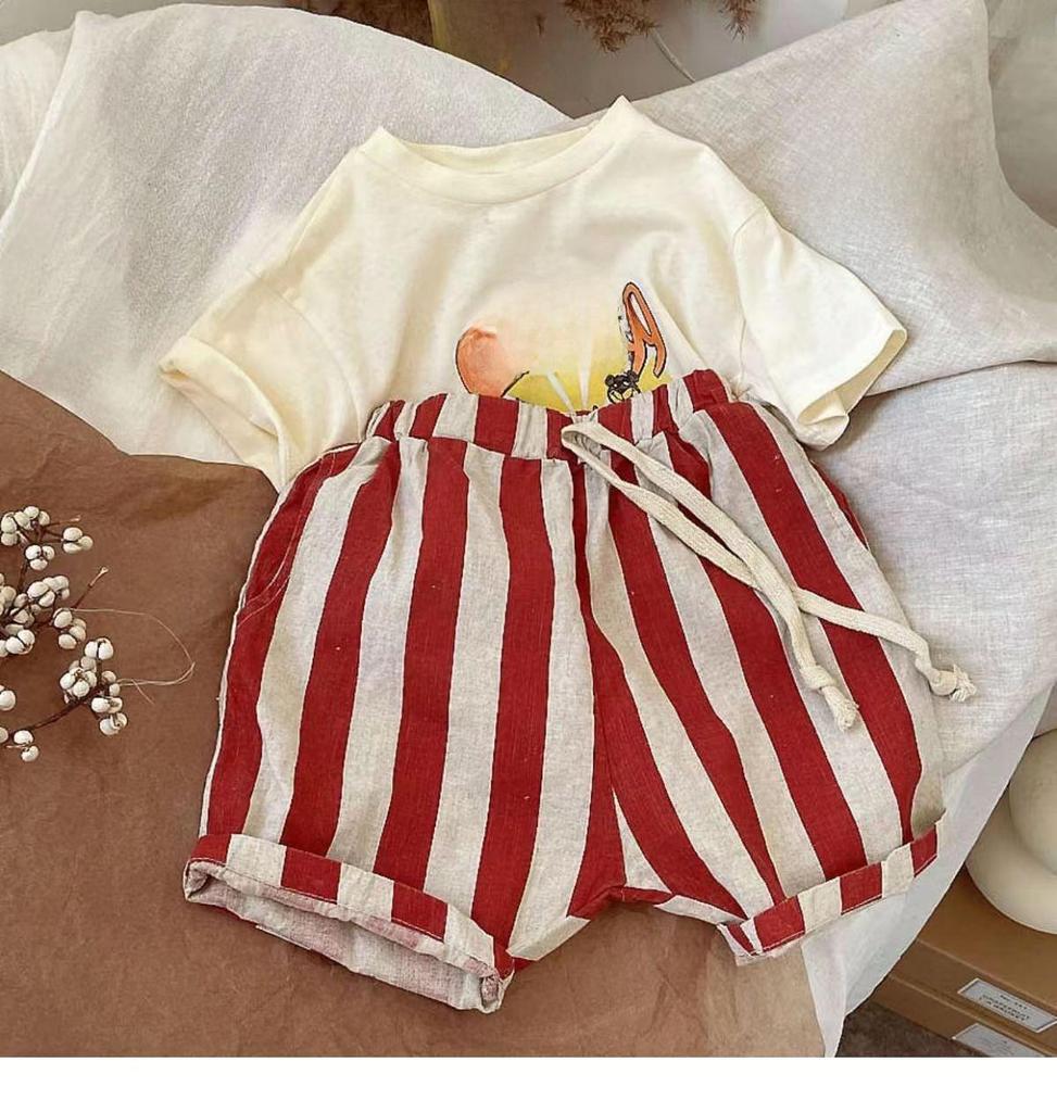 Футболка летняя детская 2024 года с принтом из мультфильмов, хлопковая, с коротким рукавом и круглым вырезом для мальчиков и девочек