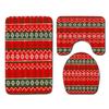 Christmas Shower Curtain Floor Mat Combination Four-Piece Set Kitchen Door Mat Bedroom Living Room Carpet