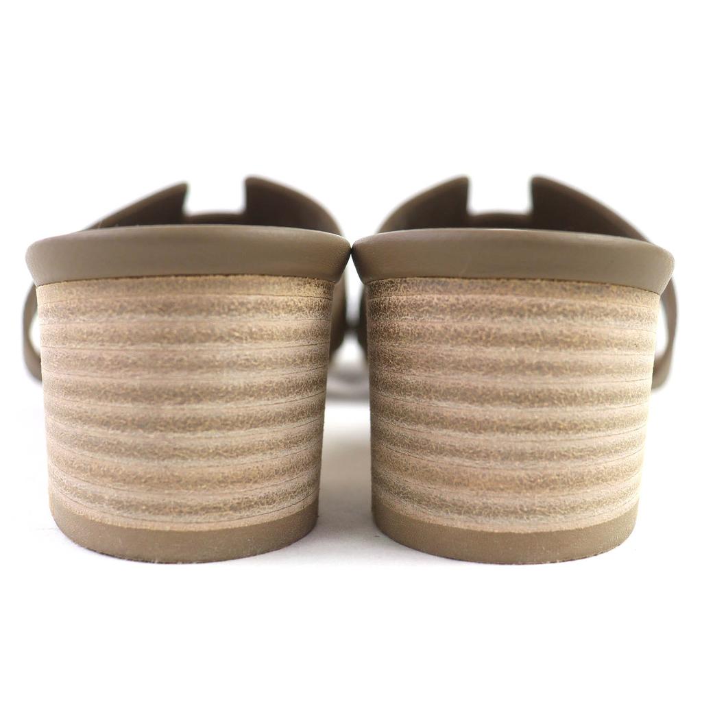 Great HERMES Mule Oazis sandals H logo leather leather Women 35 151215Z Used