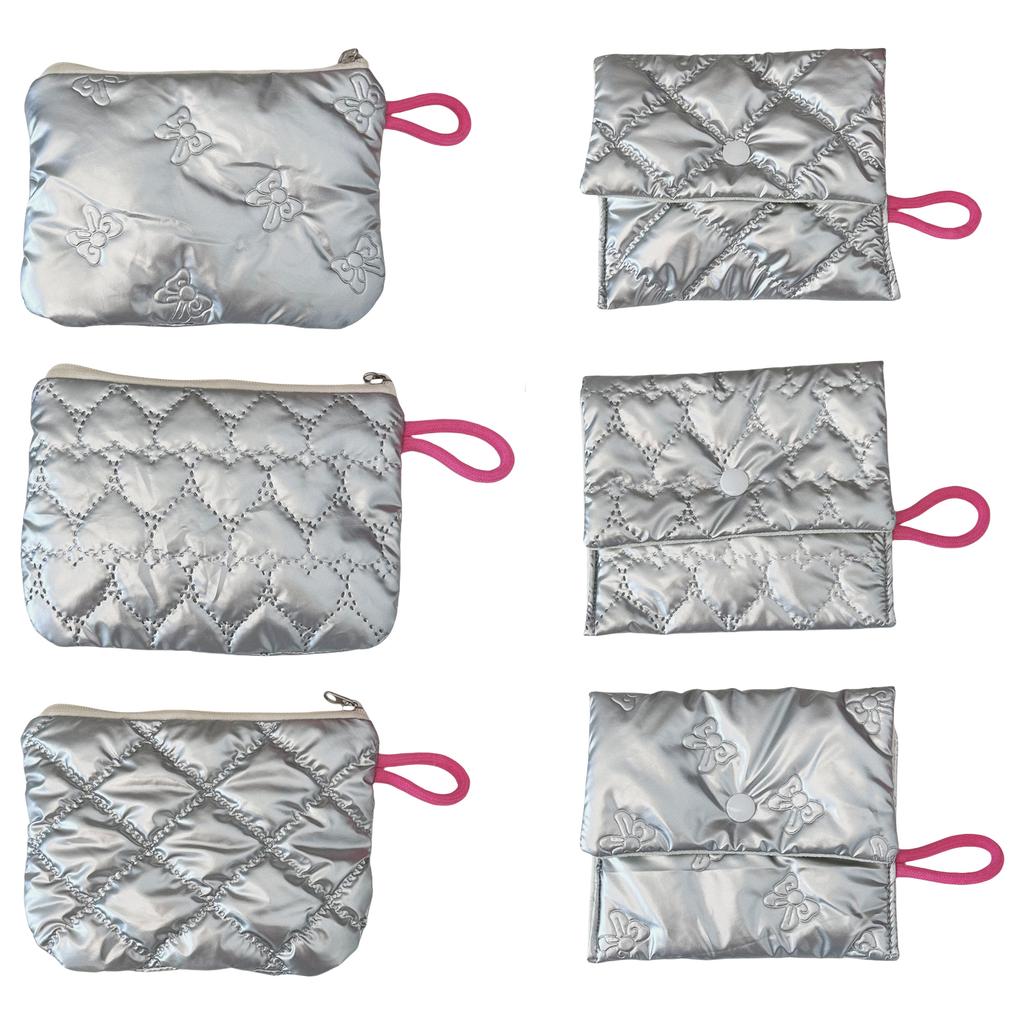 Элегантная сумка-органайзер с серебристым узором и ромбами, прочная водостойкая сумка для хранения из полиуретана для путешествий и ежедневных поездок на работу