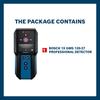 Bosch Professional Digital Detector GMS120-27 [Detects Substrates, Metals, Behind Walls, Non-Ferrous Metals, Live Wires, and Wood, Dustproof and Water