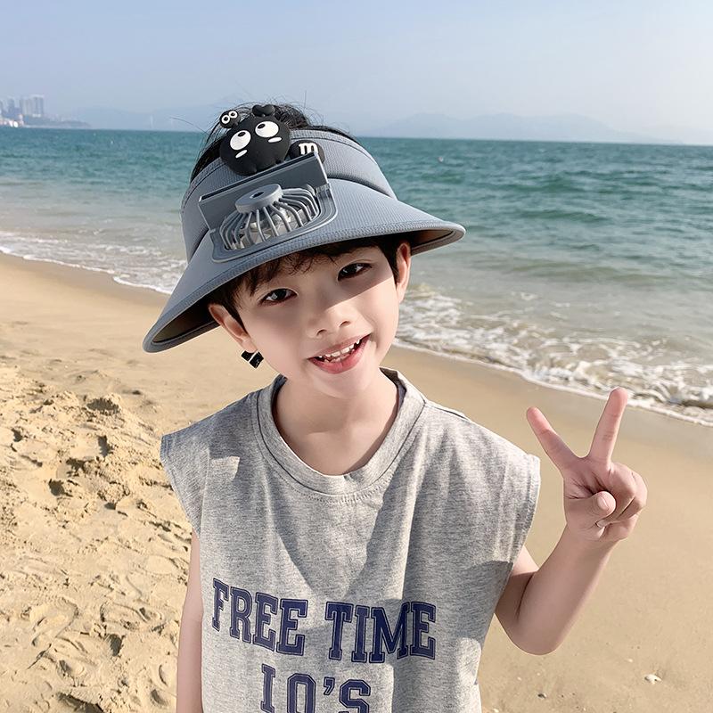 Новая шляпа с вентилятором для женщин Модная детская шляпа от солнца Защита лица Шляпа с открытым верхом Шляпа от солнца с УФ-защитой Женская