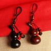 Polished Sandalwood Gourd Keychain Chinese Style Rosewood Car Keychain Man Gift