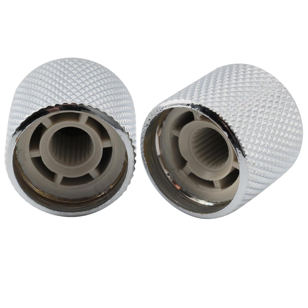 Musiclily Pro 18mm Steel Dome Knobs with Inch Indicator Dots for USA Electric Guitars/Basses, Chrome (Set of 2)