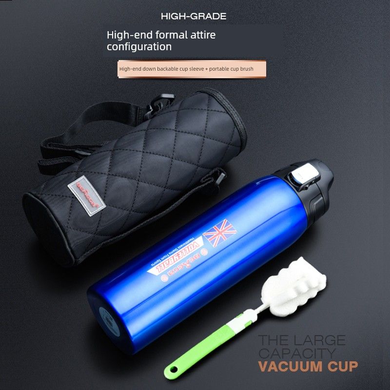 Bemega Large Capacity Vacuum Cup 1L Large Stainless Steel Men's Outdoor Travel Portable Vehicle-Mounted Water Cup