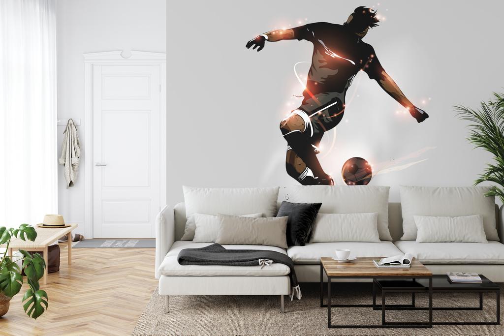 Photomural Abstract Soccer Player In Flight Washable Fleece 312x219