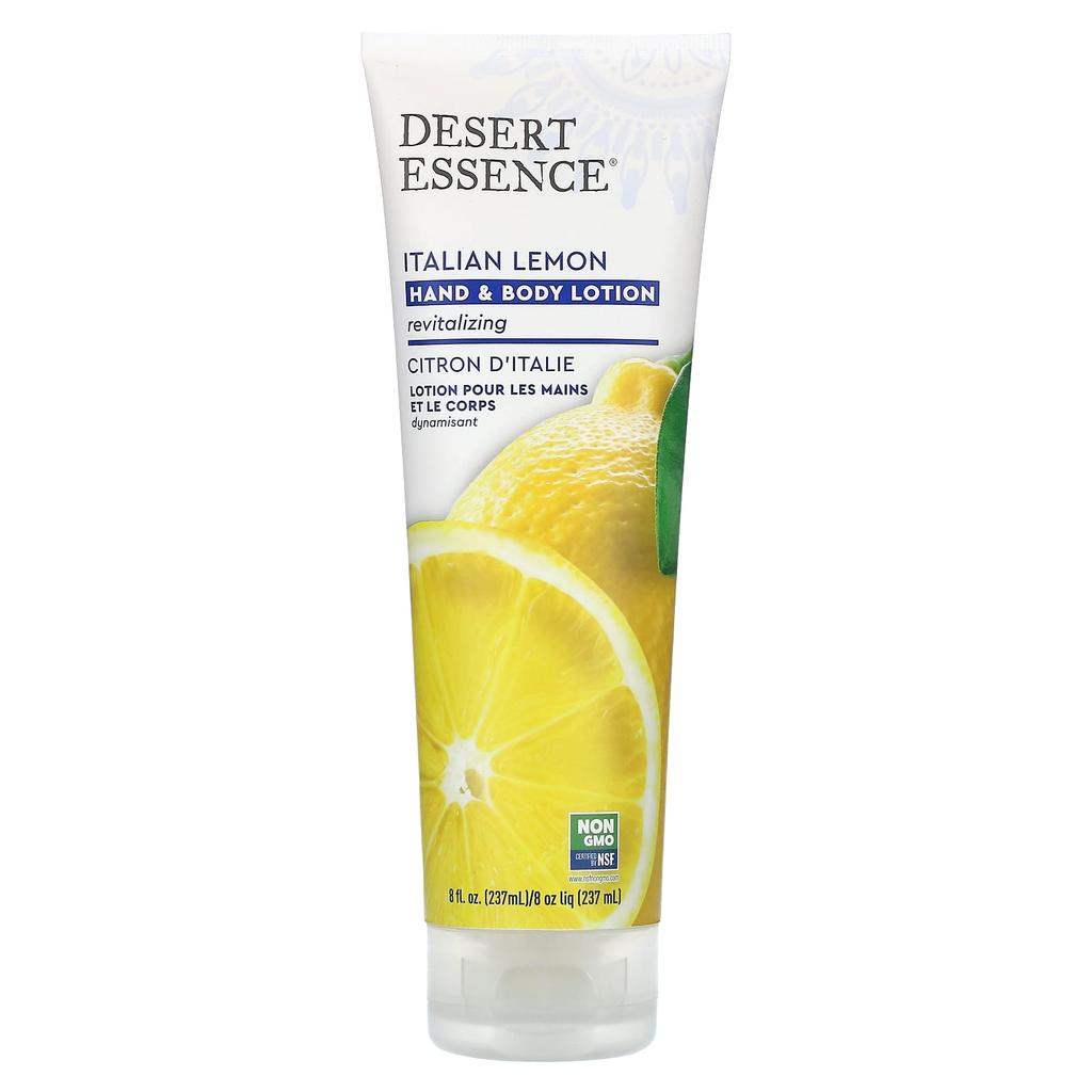Desert Essence Hand & Body Lotion, Italian Lemon, 8 Fl Oz (237 Ml)