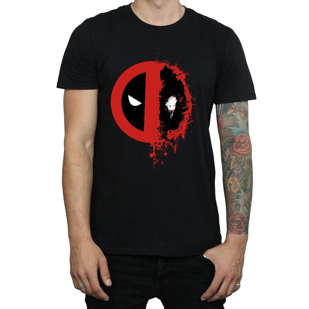 Marvel Mens Deadpool Split Splat Logo T-Shirt