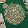 1PC Rose Shaped Dining Mat Hollow Out Christmas Party Table Mat Cup Coaster Heat Resistant Kitchen High Temperature Protection