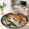Classic Japanese-style cartoon Demon Slayer round rug, home soft decorative anti-slip yoga mat and chair mat, outdoor floor mat carpet K2