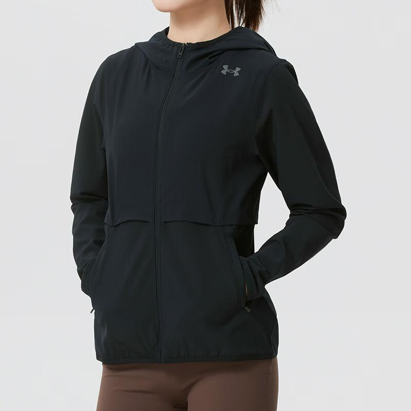 Under Armour Ветронепроницаемая Водонепроницаемая Худи для Фитнеса Тренировок с Длинным Рукавом Куртка для Бега Женская куртки 6009542-001