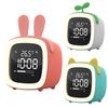 Cartoon Rabbit Ear Shape Rechargeable Digital Display LED Nigh Light Alarm Clock