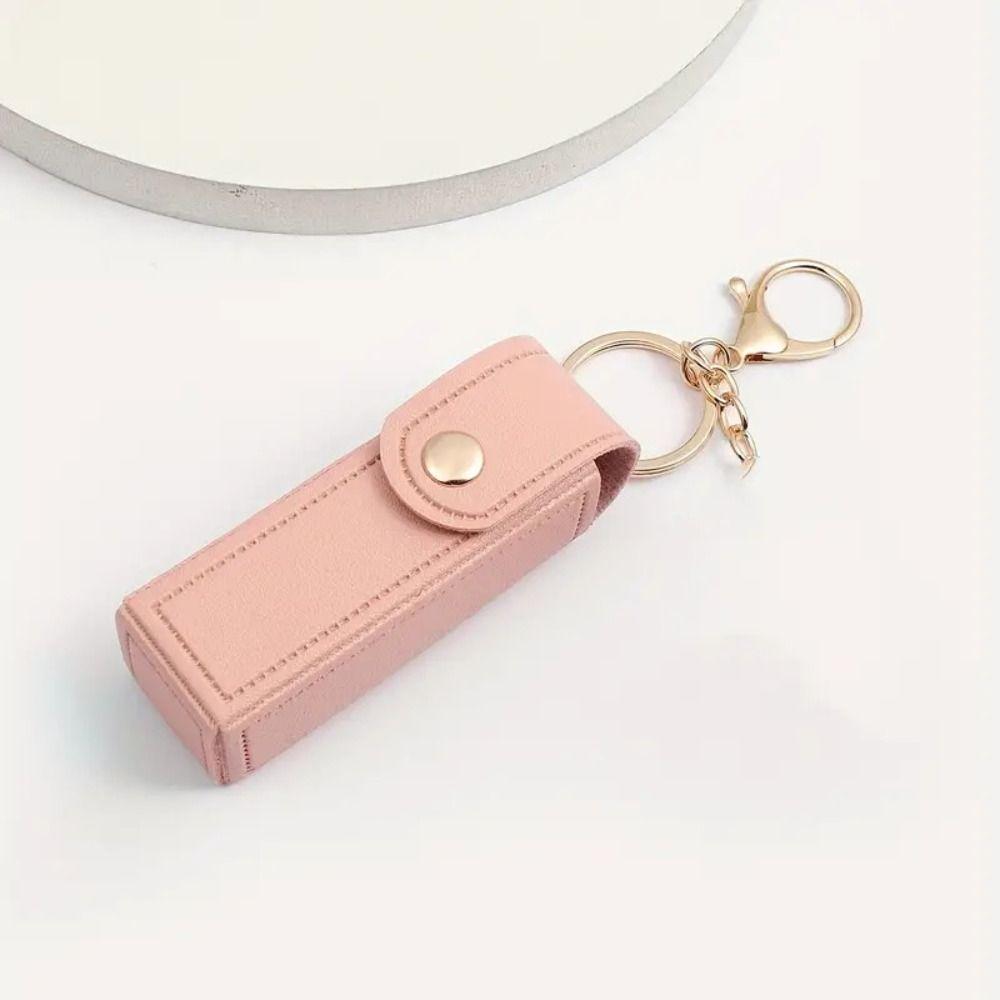 Lipstick Storage Box Lipstick Bag Pu Leather Key Chain Cute Mini Cosmetic Bag Outdoor