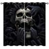 Funny Skull Blackout Curtains Hilarious Skeleton Print Living Room Window Drapes Kids Boys Bedroom High Blackout Curtain 2 Pcs
