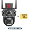 12-мегапиксельная 6K-камера с несколькими объективами и функцией WiFi, отслеживание движения на открытом воздухе, три экрана, обзор 360°, IP-камера, защита, PTZ-видеонаблюдение