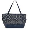 Used Tote Bag F32622 Signature Canvas/leather Navy Shoulder