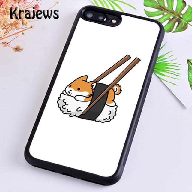 Krajews Кавайный Стек Суши Мягкий Чехол для Телефона Cover For iPhone 17 Air 16 15 14 plus 11 12 13 pro max Plus coque Fundas