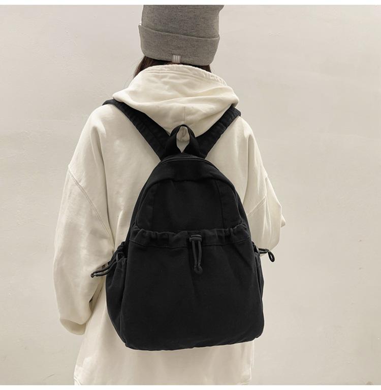 Washed Canvas Schoolbag Women's Casual Backpack College Students' Casual Class Backpack