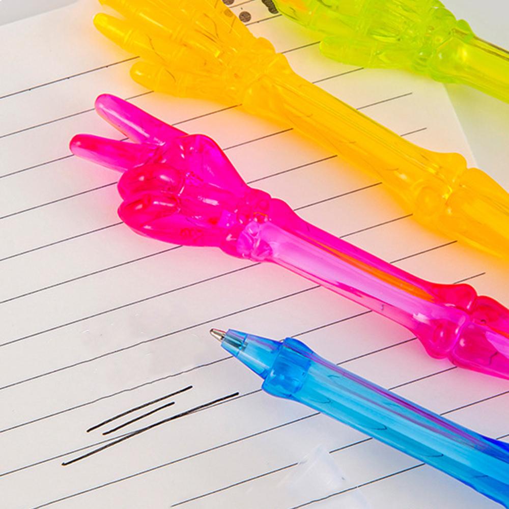 1 шт. Творческий Finger Bones Шариковая ручка Kawaii Камень Бумага Ножницы Шариковые ручки Канцелярские принадлежности Офис Школьные принадлежности Новинка Смешной