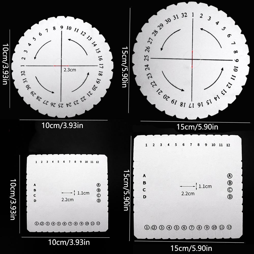 1/4x Round Square Beading Cord Disc Disk Braiding Plate Bracelet Loom Weaving Board DIY Braided Rope Handmade Craft Jewelry Tool