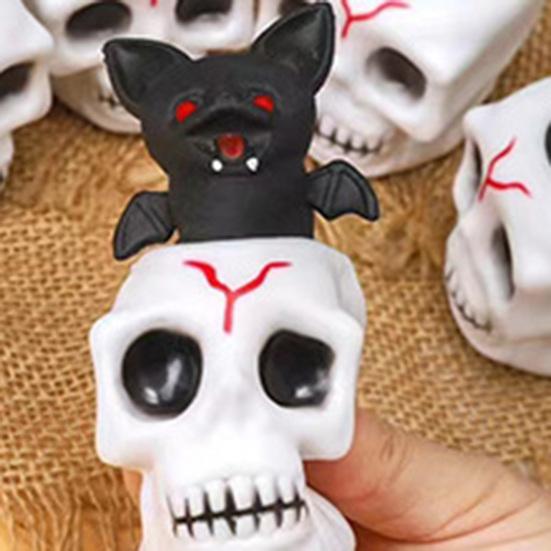 Anti-stress Toy Quick Recovery Spoof Toys Unzipped Useful Halloween Trick Skull Squeeze Fidget for Kids Adults