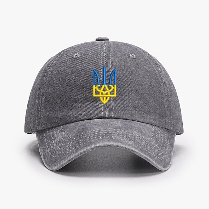 Вышивка Трезубец Украины Хлопок Стильная Спортивная Бейсболка Регулируемая Хип-Хоп Городской Уличный Стиль Кепка Дачника Защита Козырьком Snapback