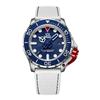 Diver 200 Sapphire Glass White Strap Blue Dial Automatic Diver's 200-007B 200M Men's Watch